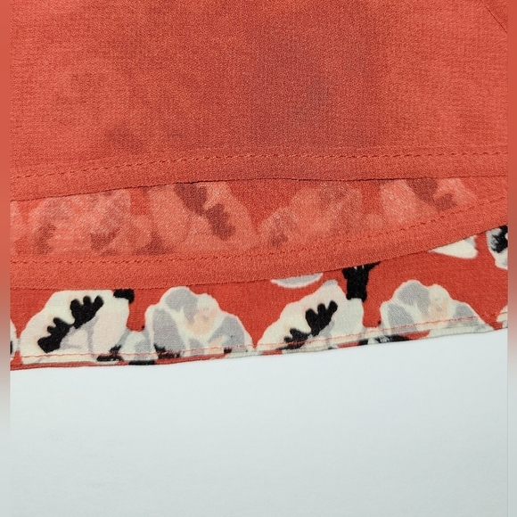 Tory Burch Orange Poppy Floral Print Silk Maximalist Long Sleeve Tunic Dress - Picture 5 of 15